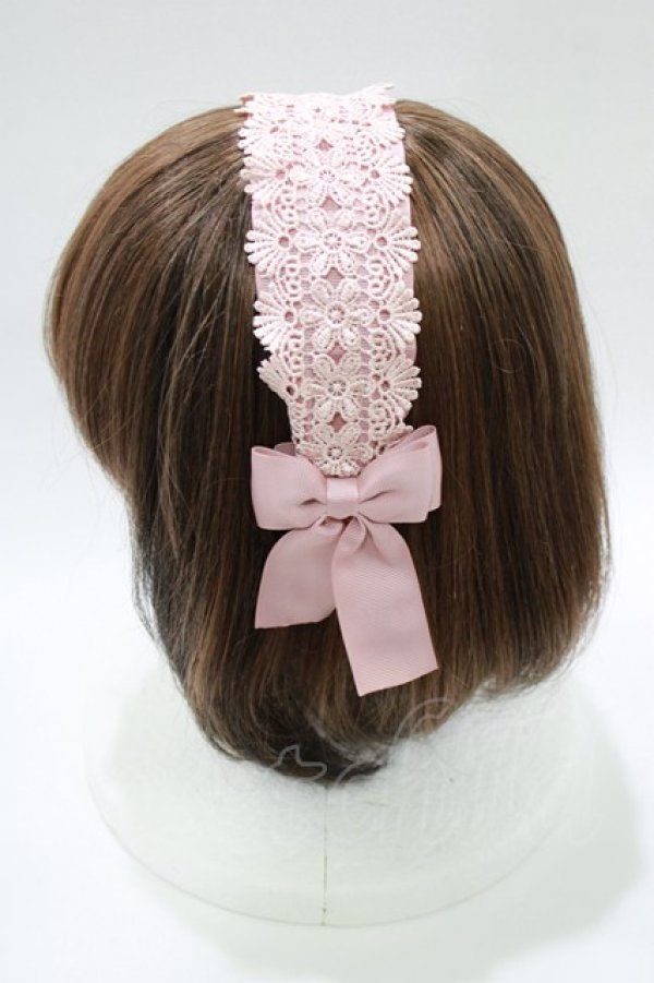 画像2: m petit by misako / TT*AMレースカチューシャ  ピンク H-26-01-16-074-LO-AC-NS-ZH (2)