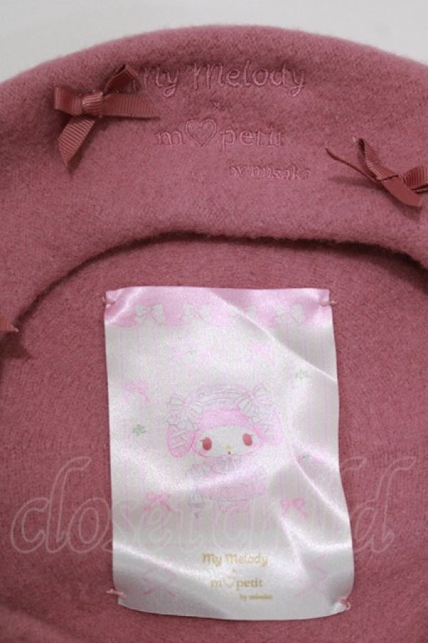 画像2: m petit by misako / サンリオキャラクターズコラボ マイメロ バスクリボンベレー  ピンク H-26-01-16-081-LO-AC-NS-ZH (2)