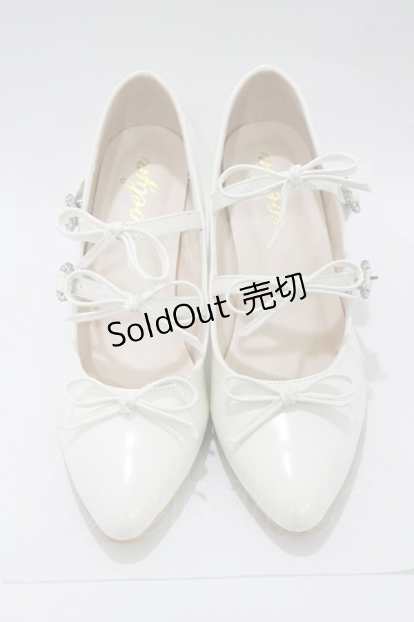 画像1: evelyn / 3連リボンミュール L オフ H-26-01-16-088-LO-SH-NS-ZH (1)