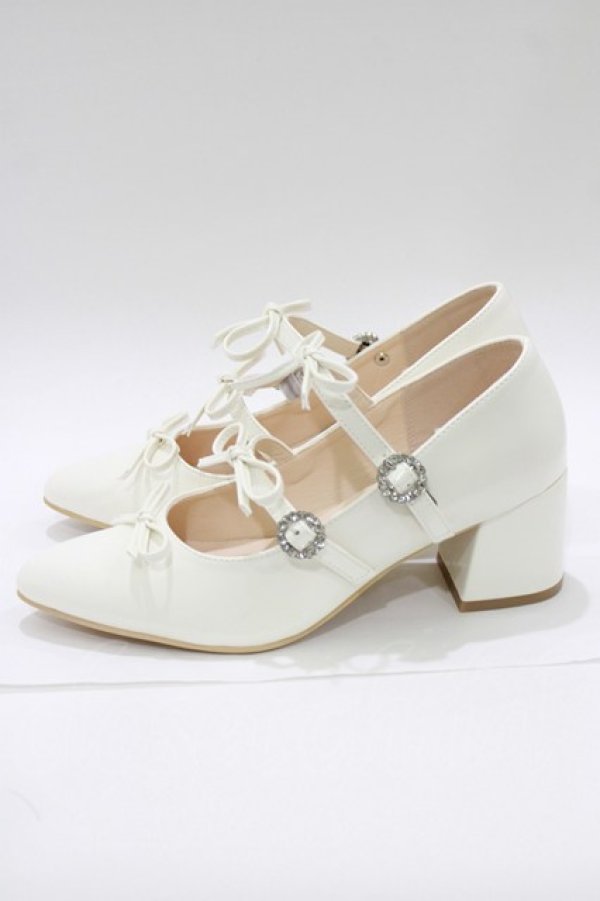 画像2: evelyn / 3連リボンミュール L オフ H-26-01-16-088-LO-SH-NS-ZH (2)