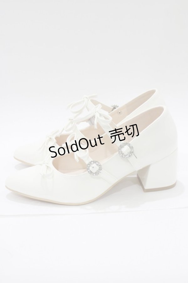 画像2: evelyn / 3連リボンミュール L オフ H-26-01-16-088-LO-SH-NS-ZH (2)