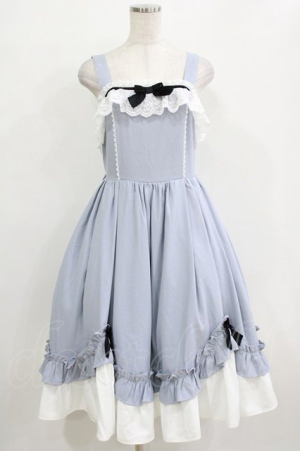 画像1: Chalmiere / 不思議の国のジャンパースカート M サックス H-26-01-16-007-PU-OP-NS-ZH (1)