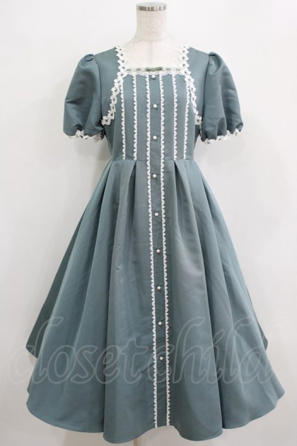 画像1: Maria pipi / ライトグログラン クラシカルレーシードレス S EMERALD GREEN H-26-01-16-010-EL-OP-NS-ZH (1)