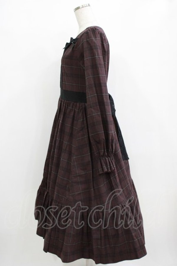 画像2: marcHenTica / チェックワンピース Free ボルドー H-26-01-16-014-LO-OP-NS-ZH (2)