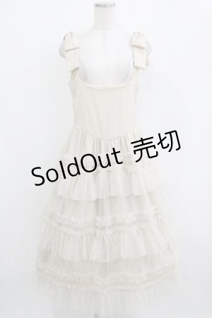 画像: FLC / チュールワンピース M アイボリー H-26-01-16-017-LO-OP-NS-ZH