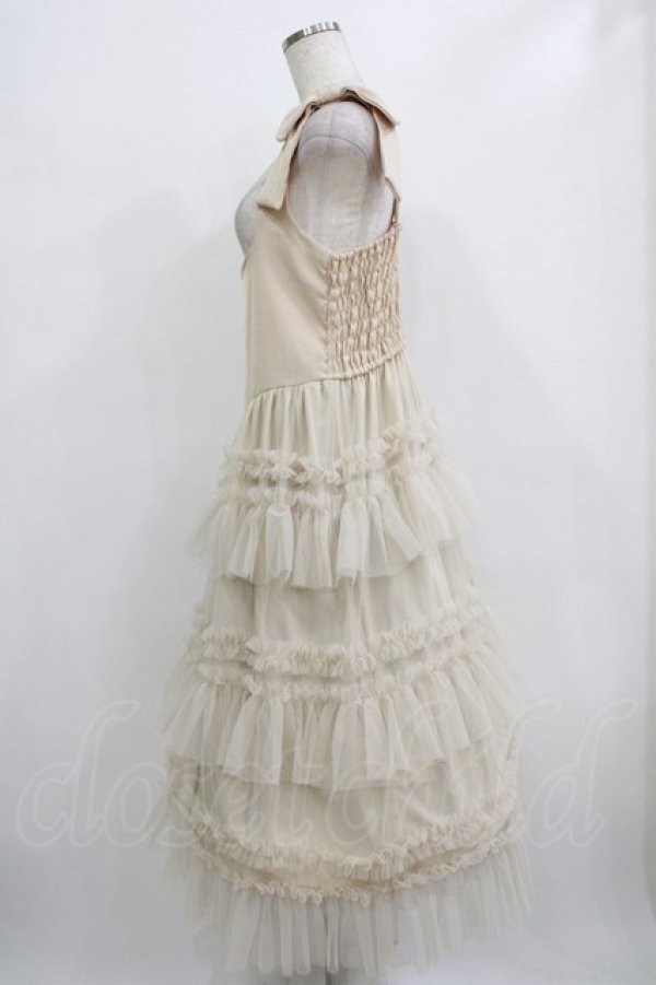 画像2: FLC / チュールワンピース M アイボリー H-26-01-16-017-LO-OP-NS-ZH (2)