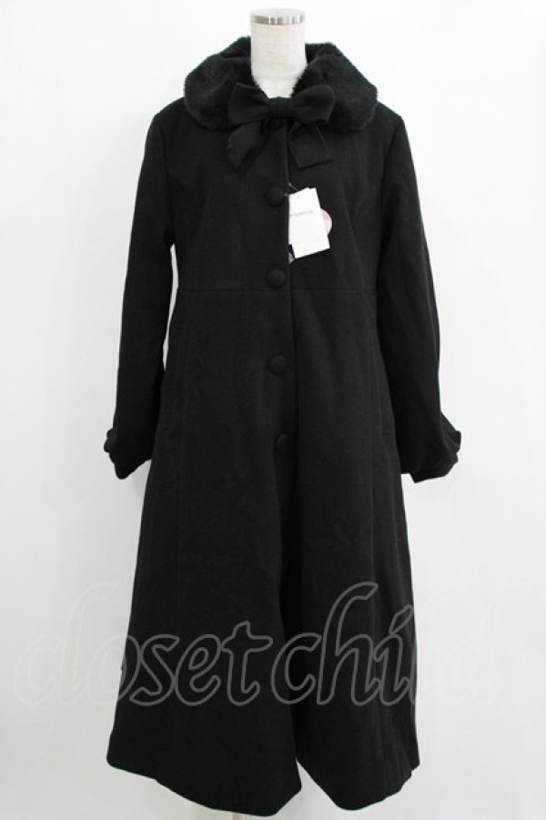 画像1: m petit by misako / AM*リボンコート LL ブラック H-26-01-16-022-LO-CO-NS-ZH (1)