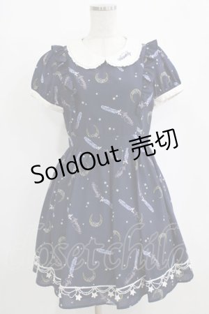 画像: Ank Rouge / MoonFeatherプリントワンピース M ネイビー H-26-01-16-024-CA-OP-NS-ZH