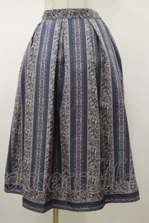 画像: axes femme / オーナメント縦柄スカート M パープル H-26-01-17-046-AX-BL-NS-ZH