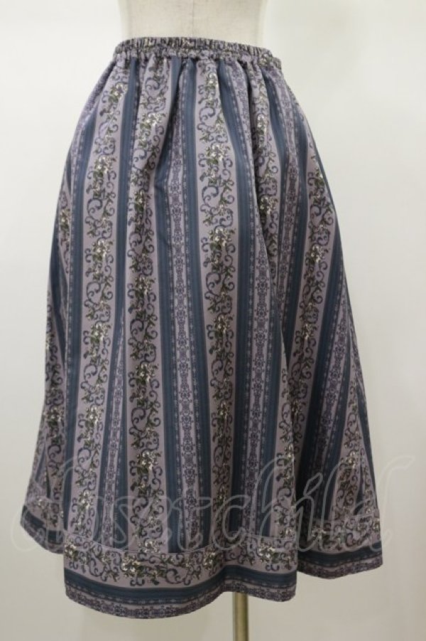 画像2: axes femme / オーナメント縦柄スカート M パープル H-26-01-17-046-AX-BL-NS-ZH (2)