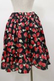 画像2: Physical Drop / イチゴ柄サーキュラースカート Free ブラック H-26-01-17-050-LO-SK-NS-ZH (2)