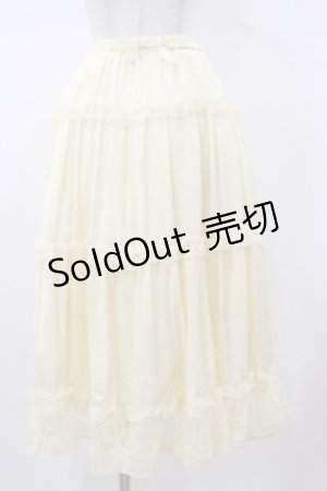 画像: m petit by misako / サテンキリカエペチスカート L アイボリー H-26-01-17-052-LO-SK-NS-ZH