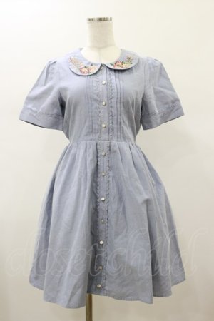 画像: axes femme / 薔薇プリントワンピース M ブルー H-26-01-17-057-AX-OP-NS-ZH