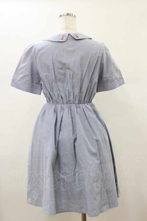 画像2: axes femme / 薔薇プリントワンピース M ブルー H-26-01-17-057-AX-OP-NS-ZH (2)