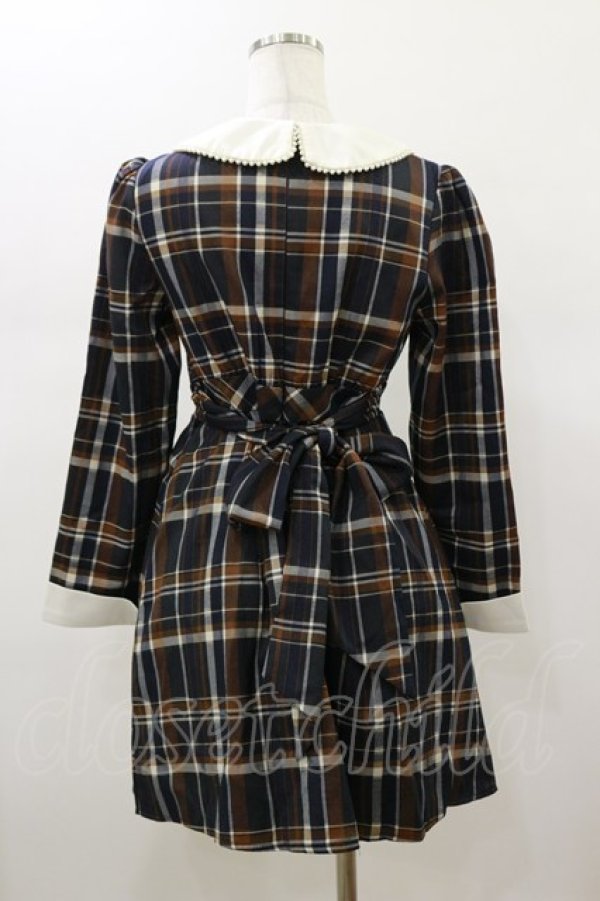 画像2: evelyn / チェックワンピース Free ネイビー H-26-01-17-058-LO-OP-NS-ZH (2)