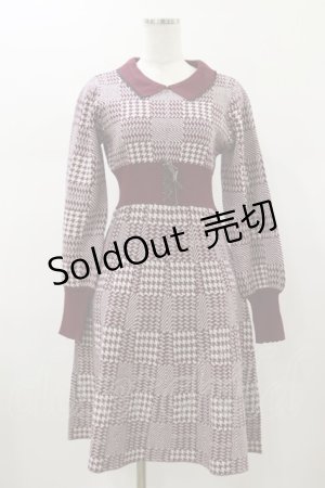 画像: axes femme POETIQUE / ニットワンピース M ワイン H-26-01-17-059-AX-OP-NS-ZH