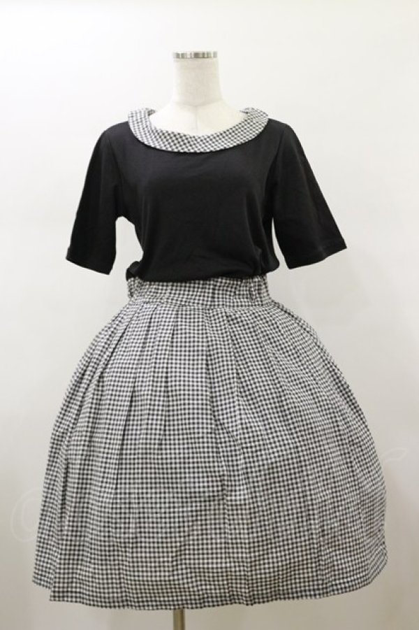 画像1: F i.n.t / ギンガムチェックドッキングワンピース Free ブラック H-26-01-17-064-CA-OP-NS-ZH (1)