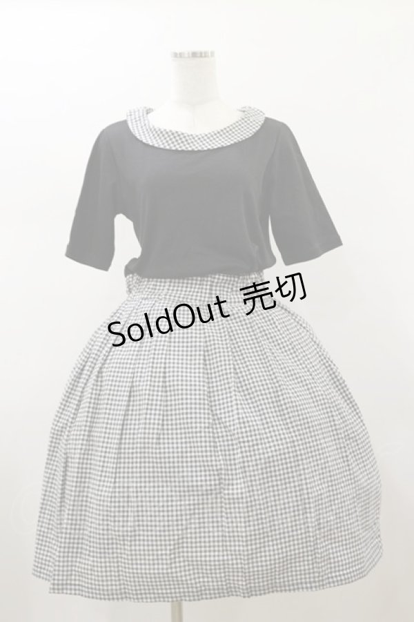 画像1: F i.n.t / ギンガムチェックドッキングワンピース Free ブラック H-26-01-17-064-CA-OP-NS-ZH (1)