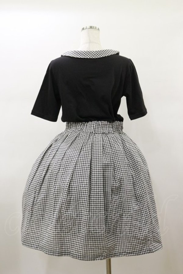 画像2: F i.n.t / ギンガムチェックドッキングワンピース Free ブラック H-26-01-17-064-CA-OP-NS-ZH (2)