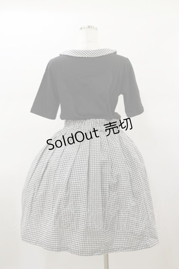 画像2: F i.n.t / ギンガムチェックドッキングワンピース Free ブラック H-26-01-17-064-CA-OP-NS-ZH (2)