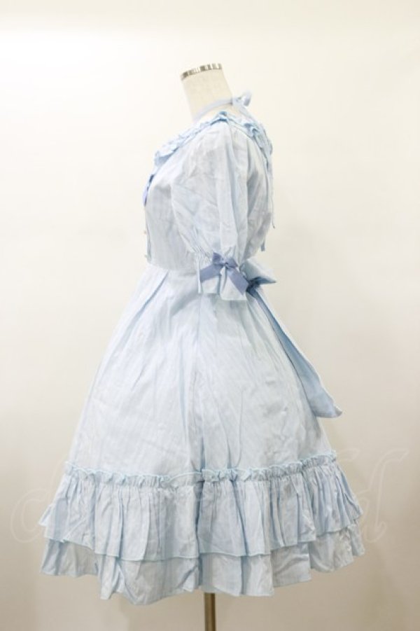 画像3: Amavel / Frilly Ribbonコットンワンピース Free サックス H-26-01-17-073-CA-OP-NS-ZH (3)