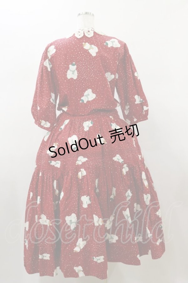 画像2: PINK HOUSE / しろくま柄ワンピース Free レッド H-26-01-17-079-LO-OP-NS-ZH (2)