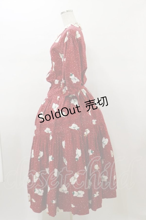 画像3: PINK HOUSE / しろくま柄ワンピース Free レッド H-26-01-17-079-LO-OP-NS-ZH (3)