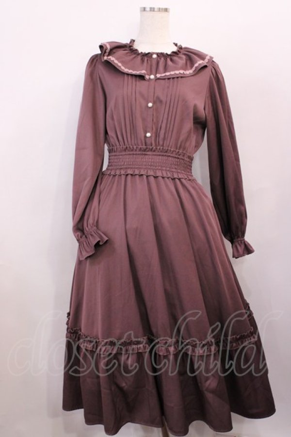 画像1: m petit by misako / AOK*フリルカラータックワンピース M ダークピンク H-26-01-17-1006-LO-OP-NS-ZH (1)