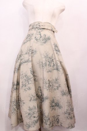 画像: an another angelus / ベルト付きトワル柄フレアースカート Free GREEN H-26-01-17-1009-CA-SK-NS-ZH