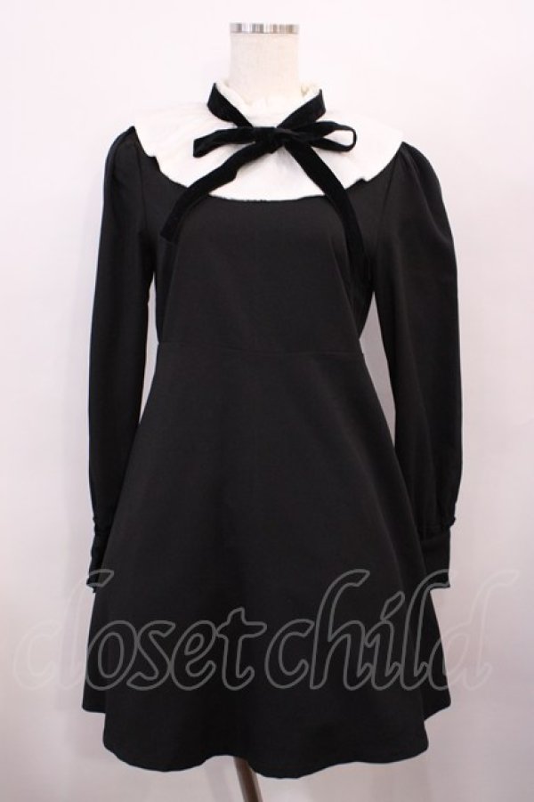 画像1: Bubbles / レース襟ワンピース Free ブラック H-26-01-17-1011-CA-OP-NS-ZH (1)