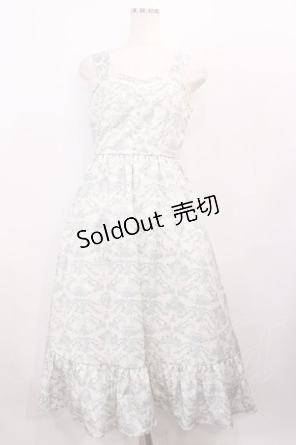 画像1: m petit by misako / MSKトワルドジュイジャンパースカート M オフ/ブルー H-26-01-17-1002-LO-SK-NS-ZH (1)