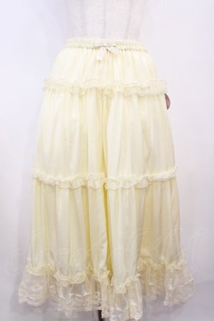 画像: m petit by misako / サテンキリカエペチスカート M アイボリー H-26-01-17-1014-LO-SK-NS-ZH