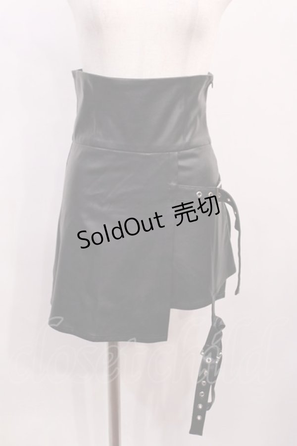 画像1: Melt the lady / レッグベルトレザーパンツ S ブラック H-26-01-17-1016-PU-PA-NS-ZH (1)