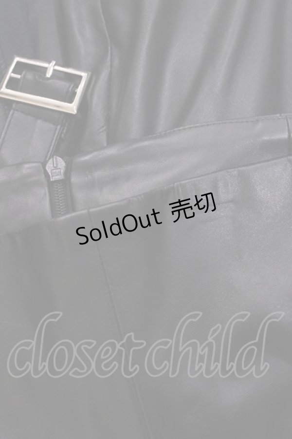 画像3: Melt the lady / レッグベルトレザーパンツ S ブラック H-26-01-17-1016-PU-PA-NS-ZH (3)