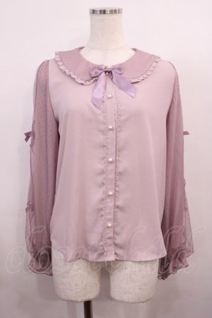 画像: axes femme Kawaii / ドットチュールブラウス M ラベンダー H-26-01-17-1021-AX-BL-NS-ZH