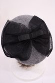 画像2: m petit by misako / NINA'S チュールリボンベレー帽  グレー H-26-01-17-1038-LO-AC-NS-ZH (2)