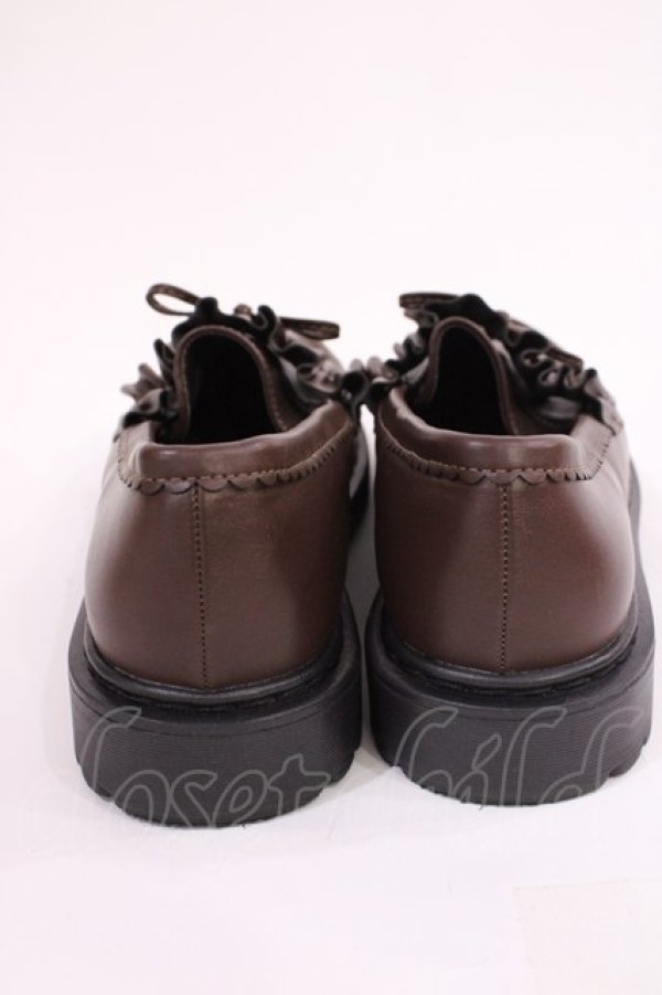 画像3: m petit by misako / AMリボンフリルローファー L ブラウン H-26-01-17-1043-LO-SH-NS-ZH (3)