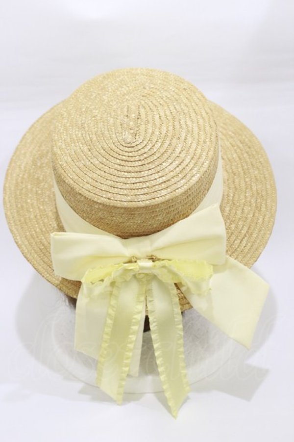 画像2: Amavel / フリルリボンカンカン帽  オフ H-26-01-17-001-CA-AC-NS-ZH (2)