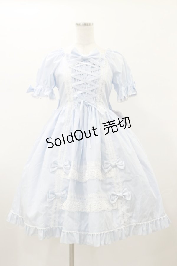 画像1: metamorphose / Dress up はしごレースリボンワンピース サイズ1 サックス H-26-01-17-081-ME-OP-NS-ZH (1)