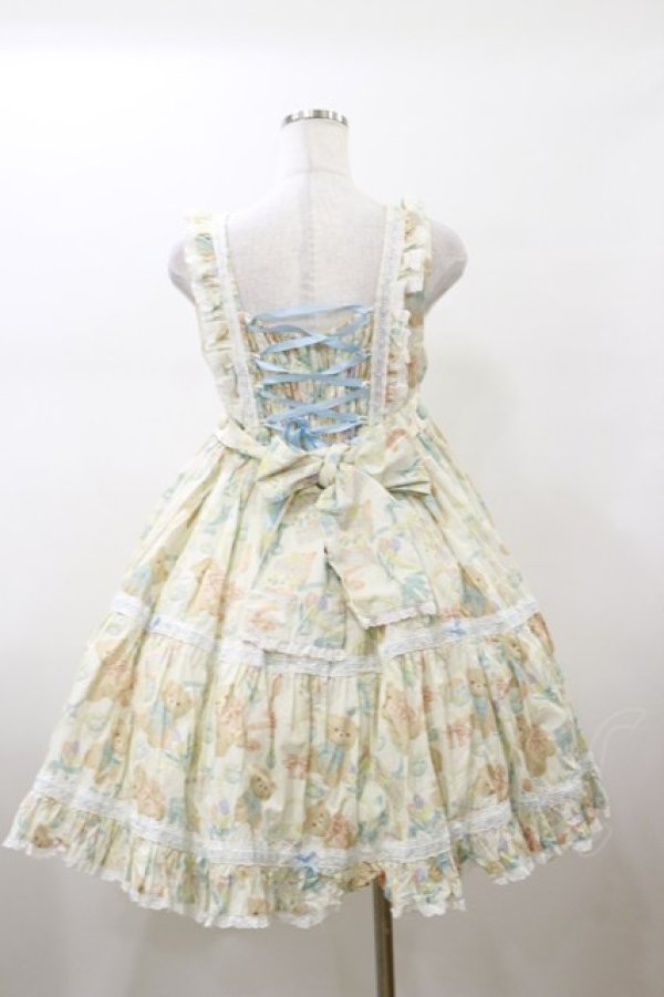 画像4: Dark Star Island（海外ロリータブランド） / リボンベアジャンパースカート M オフ H-26-01-17-088-LO-OP-NS-ZH (4)