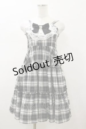 画像: Lovely Tency / 眞白ありすコラボ/チェックジャンパースカート キッズサイズ150cm ブラック H-26-01-17-090-LO-OP-NS-ZH