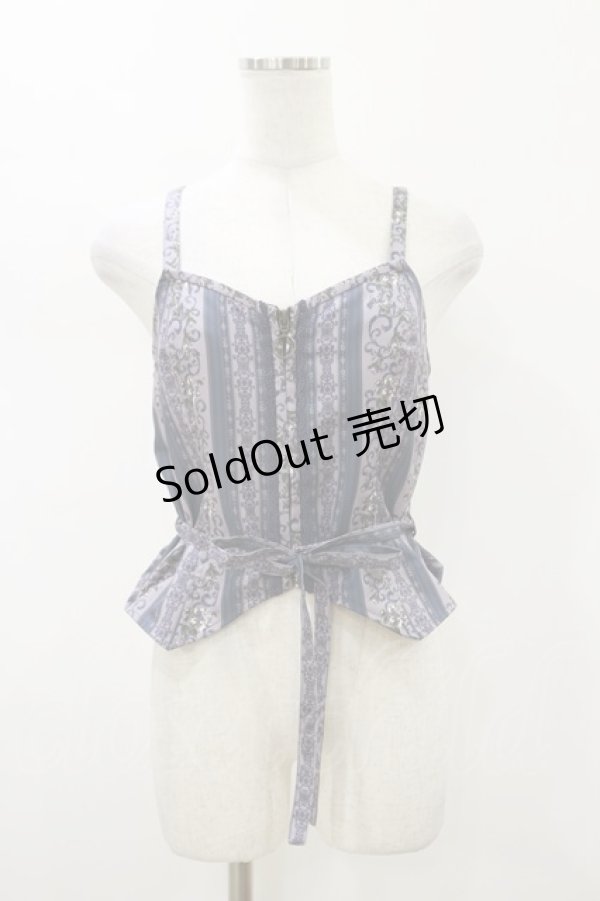 画像1: axes femme / オーナメント縦柄ビスチェ M パープル H-26-01-17-017-AX-TO-NS-ZH (1)