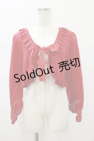 画像: metamorphose / ダイヤすかしあみ長袖ボレロ Free レッド H-26-01-17-019-ME-TO-NS-ZH