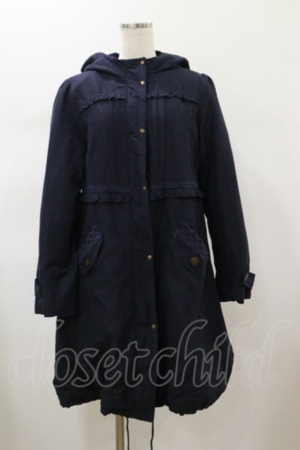 画像1: axes femme / 裏ファーモッズコート L ネイビー H-26-01-17-027-AX-CO-NS-ZH (1)