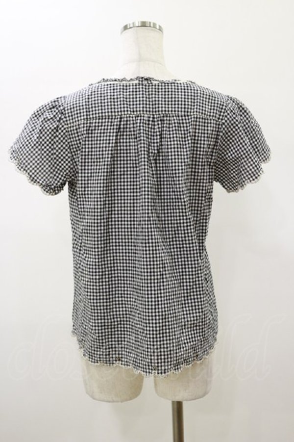 画像2: Cherir la femme / ギンガムブラウス M ブラック H-26-01-17-028-LO-BL-NS-ZH (2)