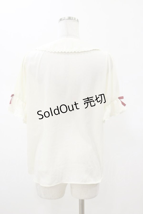 画像2: axes femme Kawaii / ベリーズピクニック 半袖ブラウス M 生成り H-26-01-17-032-AX-BL-NS-ZH (2)