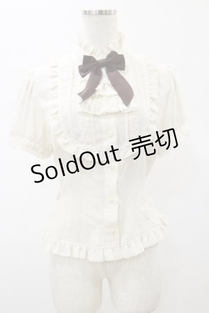 画像: Innocent World / リボンパピヨン半袖ブラウス M 生成り H-26-01-17-033-IW-OP-NS-ZH