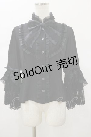 画像: Innocent World / オーガンジー姫袖ドールブラウス M ブラック H-26-01-17-034-IW-BL-NS-ZH