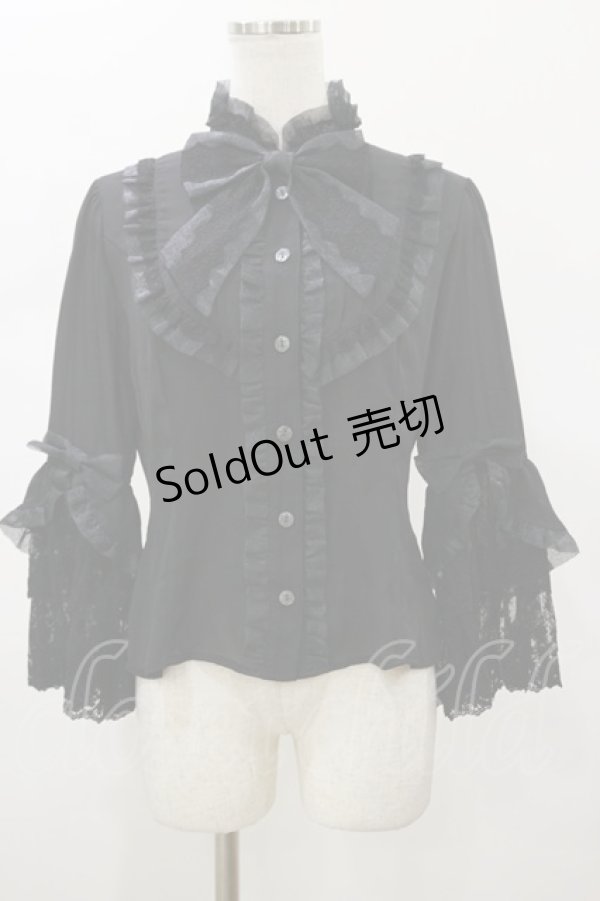 画像1: Innocent World / オーガンジー姫袖ドールブラウス M ブラック H-26-01-17-034-IW-BL-NS-ZH (1)