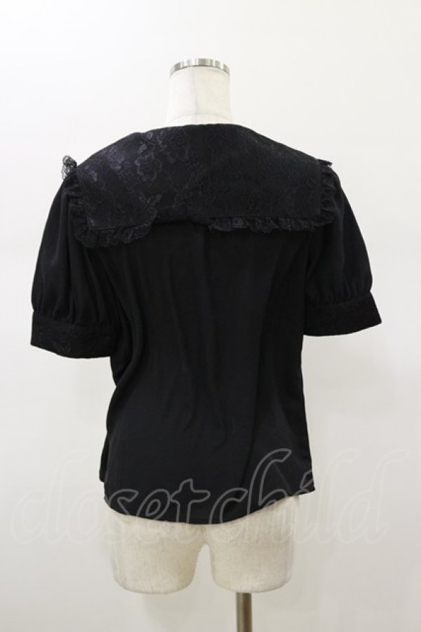 画像2: Ank Rouge / レースセーラーカラーブラウス M ブラック H-26-01-17-036-CA-BL-NS-ZH (2)